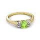 2 - Orana 7x5 mm Oval Cut Peridot and Diamond 1.44 ctw Trellis Three Stone Engagement Ring 