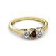 2 - Orana 7x5 mm Oval Cut Smoky Quartz and Diamond 1.34 ctw Trellis Three Stone Engagement Ring 