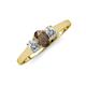 3 - Orana 7x5 mm Oval Cut Smoky Quartz and Diamond 1.34 ctw Trellis Three Stone Engagement Ring 