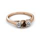 2 - Orana 7x5 mm Oval Cut Smoky Quartz and Diamond 1.34 ctw Trellis Three Stone Engagement Ring 