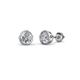 1 - Carys Round Diamond 1/4 ctw (SI1/GH) Bezel Set Solitaire Stud Earrings 