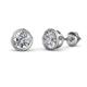 1 - Carys Round Diamond 1 1/2 ctw (SI1/GH) Bezel Set Solitaire Stud Earrings 