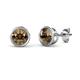1 - Carys Smoky Quartz (5.8mm) Solitaire Stud Earrings 