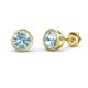 1 - Carys Aquamarine (5.8mm) Solitaire Stud Earrings 