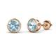 1 - Carys Aquamarine (5.8mm) Solitaire Stud Earrings 