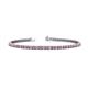 1 - Leslie 2.40 mm Pink Sapphire and Diamond Eternity Tennis Bracelet 