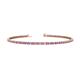 1 - Leslie 2.00 mm Pink Sapphire and Diamond Eternity Tennis Bracelet 