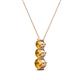 2 - Kesha (3.4mm) Round Citrine Graduated Three Stone Drop Pendant 