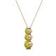 2 - Kesha (3.4mm) Round Yellow Diamond Graduated Three Stone Drop Pendant 
