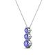2 - Kesha (3.4mm) Round Tanzanite Graduated Three Stone Drop Pendant 