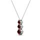 2 - Kesha (3.4mm) Round Red Garnet Graduated Three Stone Drop Pendant 