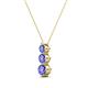 2 - Kesha (3.4mm) Round Tanzanite Graduated Three Stone Drop Pendant 