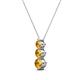 2 - Kesha (3.4mm) Round Citrine Graduated Three Stone Drop Pendant 