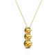 2 - Kesha (3.4mm) Round Citrine Graduated Three Stone Drop Pendant 