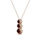 2 - Kesha (3.4mm) Round Red Garnet Graduated Three Stone Drop Pendant 