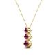 2 - Kesha (3.4mm) Round Rhodolite Garnet Graduated Three Stone Drop Pendant 