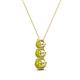2 - Kesha (3.4mm) Round Yellow Diamond Graduated Three Stone Drop Pendant 