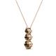 2 - Kesha (3.4mm) Round Smoky Quartz Graduated Three Stone Drop Pendant 