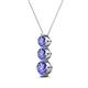 2 - Kesha (4.2mm) Round Tanzanite Graduated Three Stone Drop Pendant 