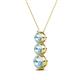2 - Kesha (4.2mm) Round Aquamarine Graduated Three Stone Drop Pendant 
