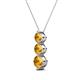 2 - Kesha (4.2mm) Round Citrine Graduated Three Stone Drop Pendant 