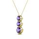 2 - Kesha (4.2mm) Round Iolite Graduated Three Stone Drop Pendant 