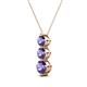 2 - Kesha (4.2mm) Round Iolite Graduated Three Stone Drop Pendant 