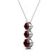 2 - Kesha (4.2mm) Round Red Garnet Graduated Three Stone Drop Pendant 
