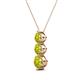 2 - Kesha (4.2mm) Round Yellow Diamond Graduated Three Stone Drop Pendant 