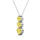 2 - Kesha (4.2mm) Round Yellow Sapphire Graduated Three Stone Drop Pendant 