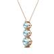 2 - Kesha (4.2mm) Round Aquamarine Graduated Three Stone Drop Pendant 