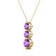 2 - Kesha (4.2mm) Round Amethyst Graduated Three Stone Drop Pendant 