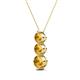 2 - Kesha (4.2mm) Round Citrine Graduated Three Stone Drop Pendant 