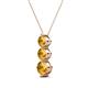 2 - Kesha (4.2mm) Round Citrine Graduated Three Stone Drop Pendant 