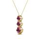 2 - Kesha (4.2mm) Round Rhodolite Garnet Graduated Three Stone Drop Pendant 