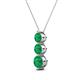 2 - Kesha (4.2mm) Round Emerald Graduated Three Stone Drop Pendant 