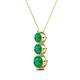 2 - Kesha (4.2mm) Round Emerald Graduated Three Stone Drop Pendant 