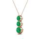 2 - Kesha (4.2mm) Round Emerald Graduated Three Stone Drop Pendant 