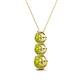 2 - Kesha (4.2mm) Round Yellow Diamond Graduated Three Stone Drop Pendant 