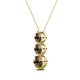 2 - Kesha (4.2mm) Round Smoky Quartz Graduated Three Stone Drop Pendant 