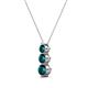2 - Kesha (3.4mm) Round London Blue Topaz Graduated Three Stone Drop Pendant 