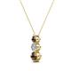 2 - Kesha (3.4mm) Round Smoky Quartz and Diamond Graduated Three Stone Drop Pendant 