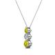 2 - Kesha (3.4mm) Round Yellow Diamond and White Lab Grown Diamond Graduated Three Stone Drop Pendant 