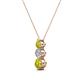 2 - Kesha (3.4mm) Round Yellow Diamond and White Lab Grown Diamond Graduated Three Stone Drop Pendant 