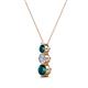 2 - Kesha (3.4mm) Round London Blue Topaz and Lab Grown Diamond Graduated Three Stone Drop Pendant 