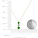 4 - Kesha (4mm) Round Green Garnet and Lab Grown Diamond Graduated Three Stone Drop Pendant 