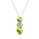 2 - Kesha (4mm) Round Peridot and Lab Grown Diamond Graduated Three Stone Drop Pendant 