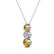 2 - Kesha (4mm) Round Citrine and Lab Grown Diamond Graduated Three Stone Drop Pendant 