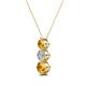 2 - Kesha (4mm) Round Citrine and Diamond Graduated Three Stone Drop Pendant 