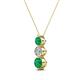 2 - Kesha (4mm) Round Emerald and Diamond Graduated Three Stone Drop Pendant 